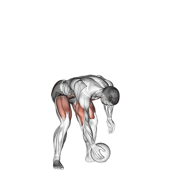 medicine ball chest push from 3 point stance
