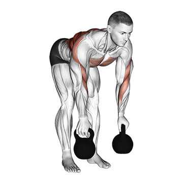 kettlebell two arm row