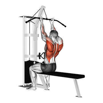 cable reverse-grip straight back seated high row
