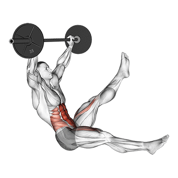 barbell sitted alternate leg raise