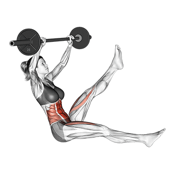 barbell sitted alternate leg raise (female)