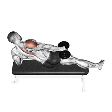 dumbbell side lying one hand raise