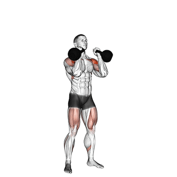 kettlebell double push press
