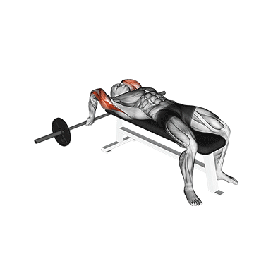 barbell lying close-grip triceps extension