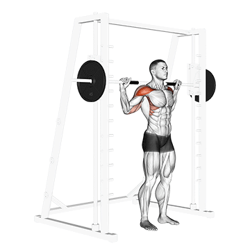 smith standing behind head military press